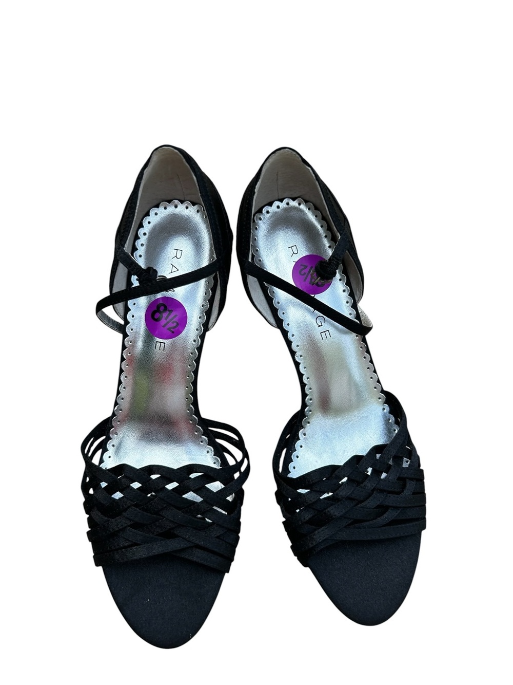 Rampage Black Woven Strappy Heeled Sandals